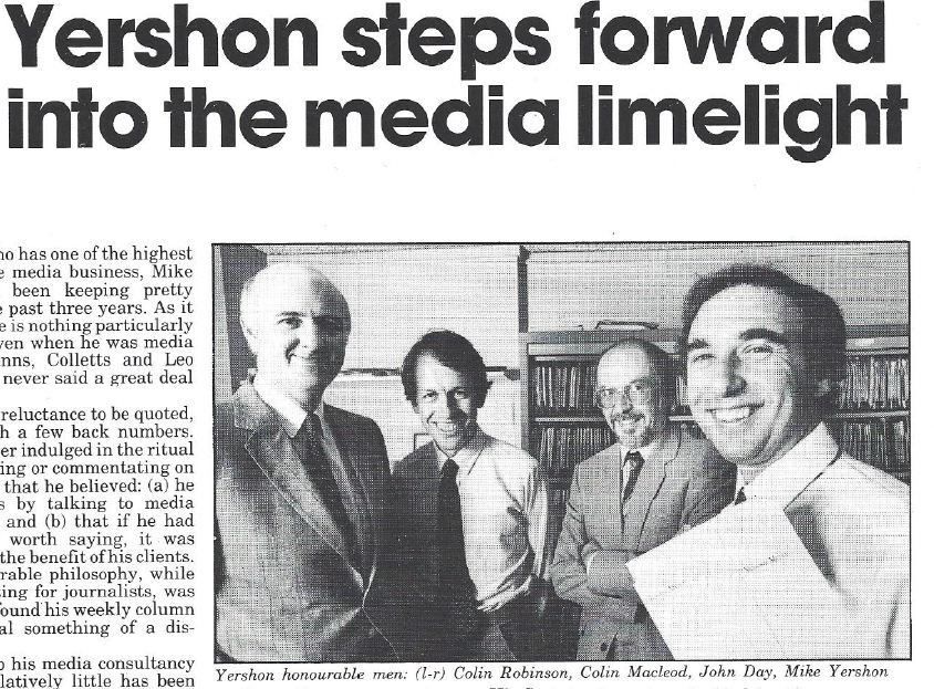 Mike Yershon interviewed by Marketing Week in his YMB days